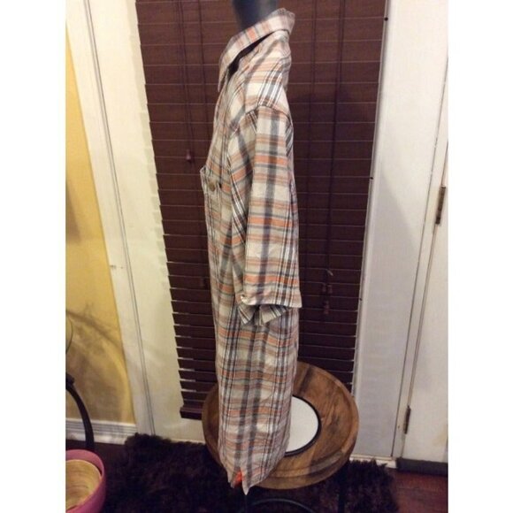 Tommy Bahama Mens 100% Silk Gray Grey/Orange Check Hawaiian Shirt Size Large L - Picture 7 of 10